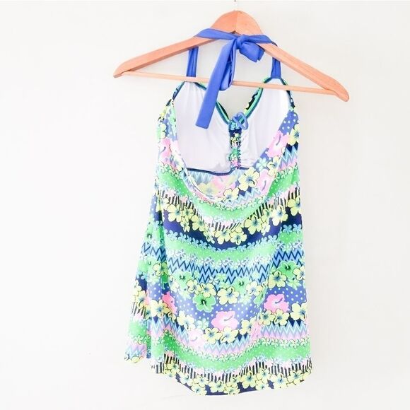 Cooclo tankini top pink, blue green, yellow - Picture 2 of 6